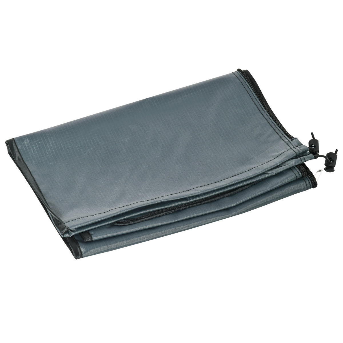Parasol Protective Cover Weatherproof Cover With Fixing Straps & Zipper, Oxford Polyester, Gray, 178X25/35Cm