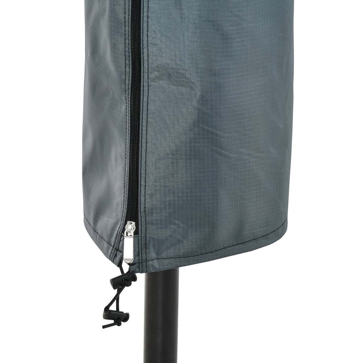 Parasol Protective Cover Weatherproof Cover With Fixing Straps & Zipper, Oxford Polyester, Gray, 178X25/35Cm