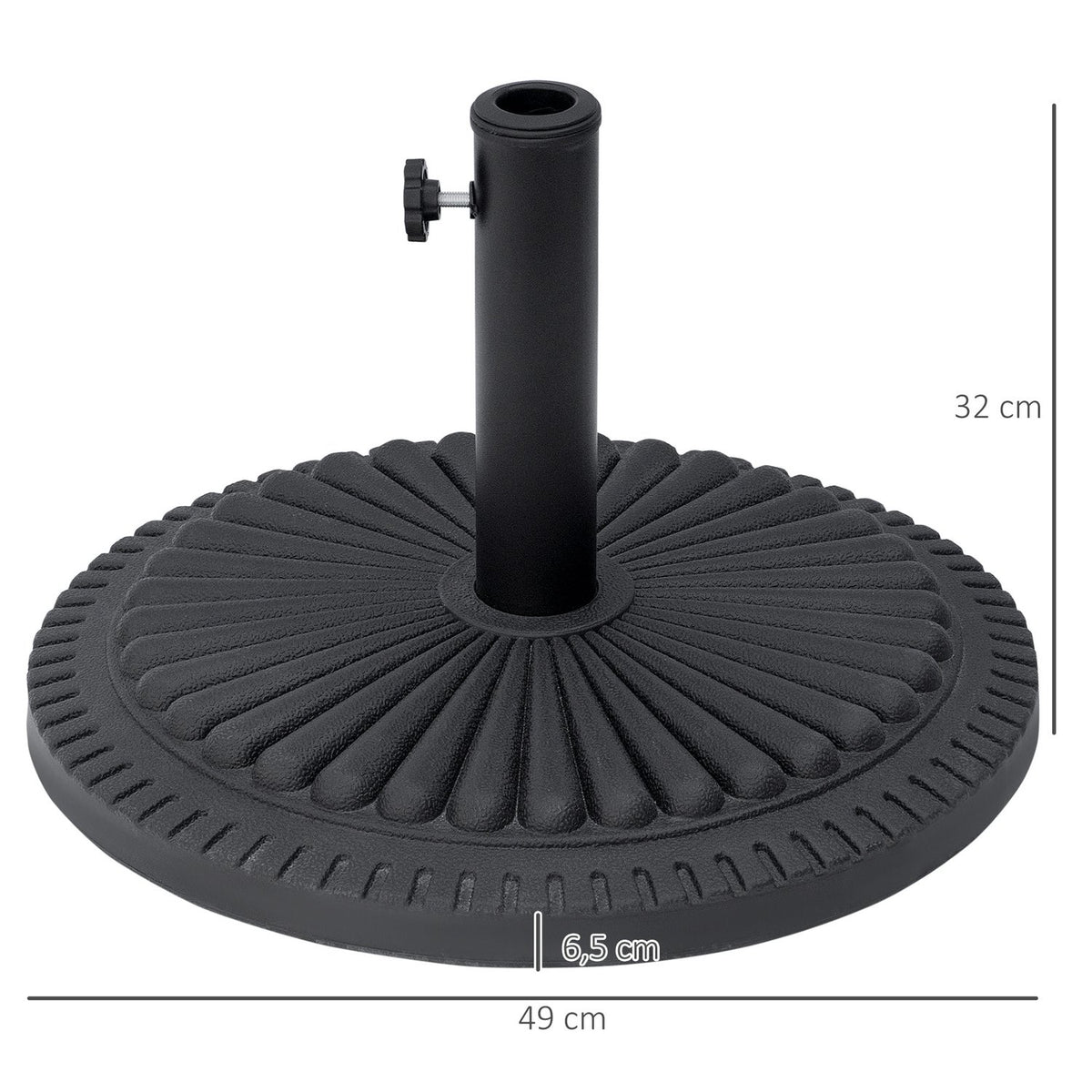 Parasol Stand 14 Kg Umbrella Stand For Parasol Round Umbrella Poles 35-48 Mm Parasol Base For Garden Terrace Cement Ø49 Cm