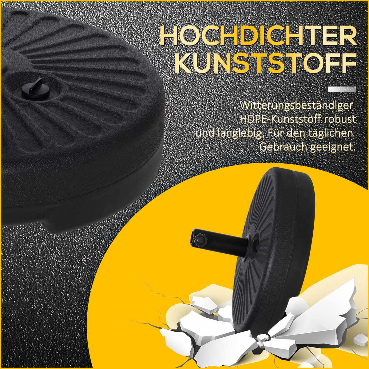 Parasol Stand 21-26Kg For Ø38Mm Cement Black Ø51X30Hcm