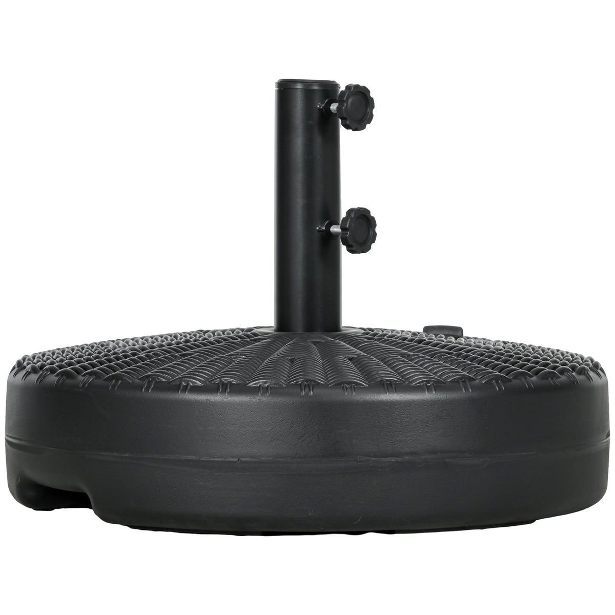 Parasol Stand 29Kg Umbrella Base For Ø38/48Mm Poles, Rattan Look, Ideal For Garden & Balcony, Hdpe, Black, Ø51X36Cm