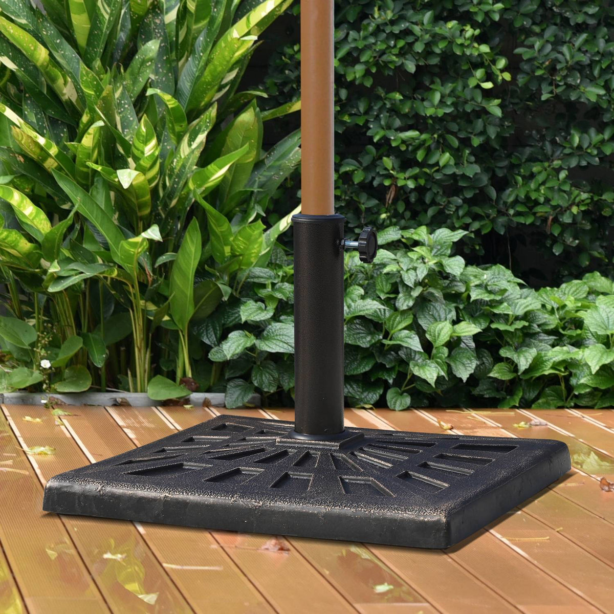 Parasol Stand Umbrella Holder Made Of Synthetic Resin, Black, 15Kg, For Ø38/48Mm, 47X47X32Cm