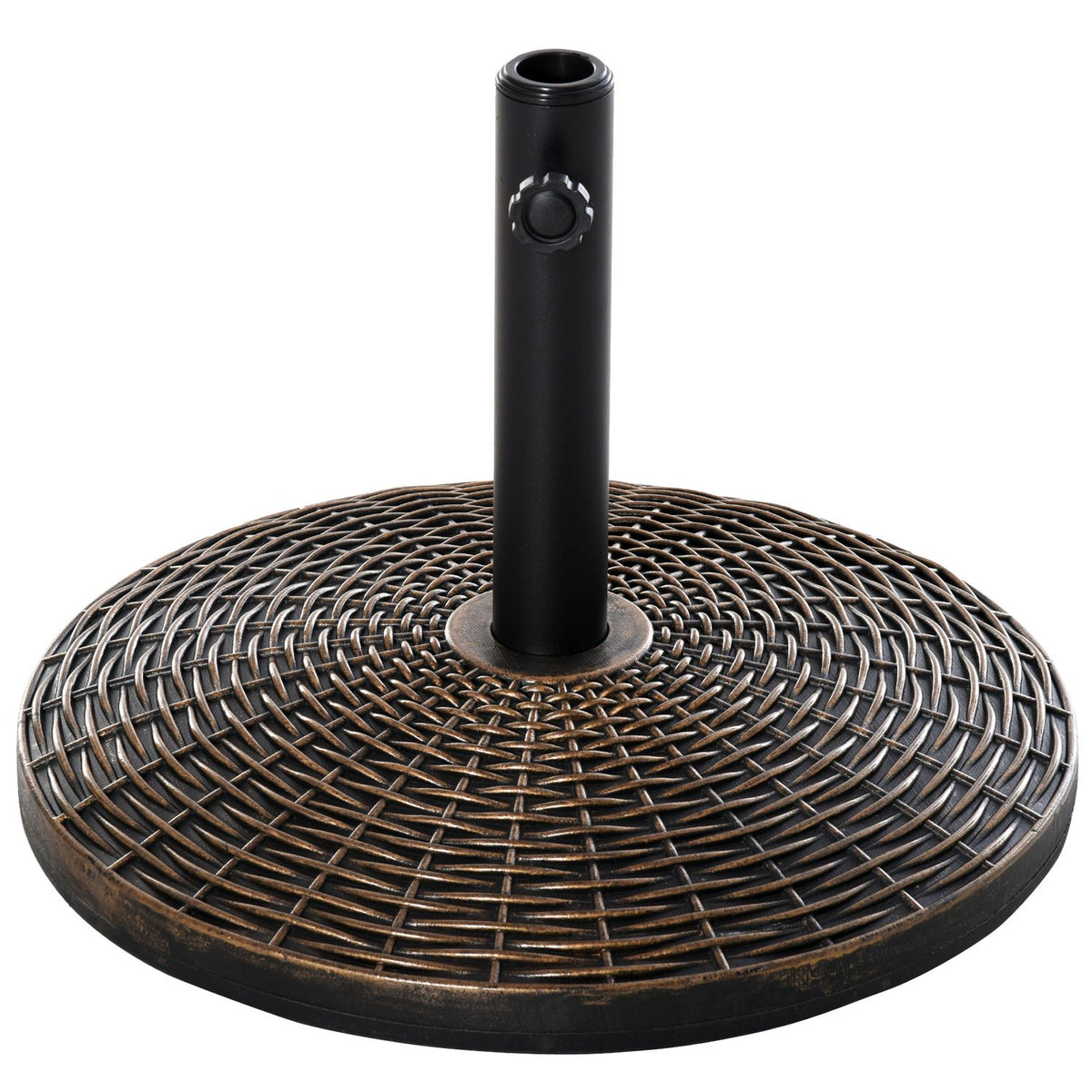 Parasol Stand Umbrella Stand Umbrella Holder Umbrella Base 25 Kg Rattan Look Basket Stand Umbrella Ø35/Ø38/Ø48 Mm Antique Bronze Ø53 X 40 Cm