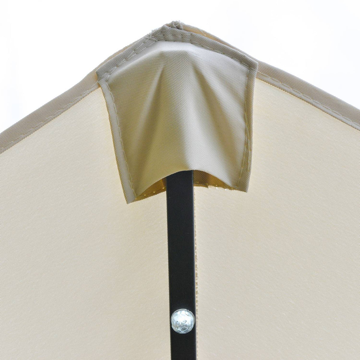 Parasol With Led Double Parasol 440 X 260 Cm Garden Umbrella Market Umbrella Large Patio Umbrella With Hand Crank Oval Metal Cream White