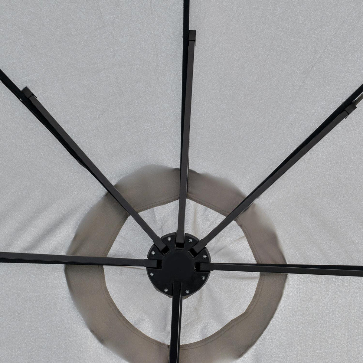 Parasol With Led Solar 4.5 M Double Parasol Garden Umbrella Market Umbrella Patio Umbrella Oval Light Gray + Black