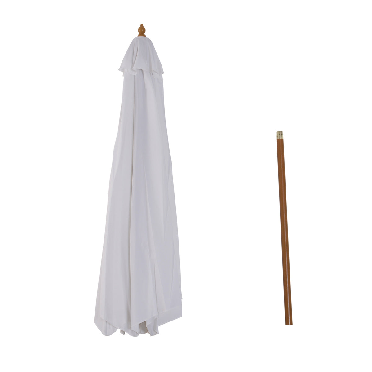 Parasol Wood 300 Cm Wooden Umbrella Garden Umbrella Balcony Umbrella Bamboo Cream White
