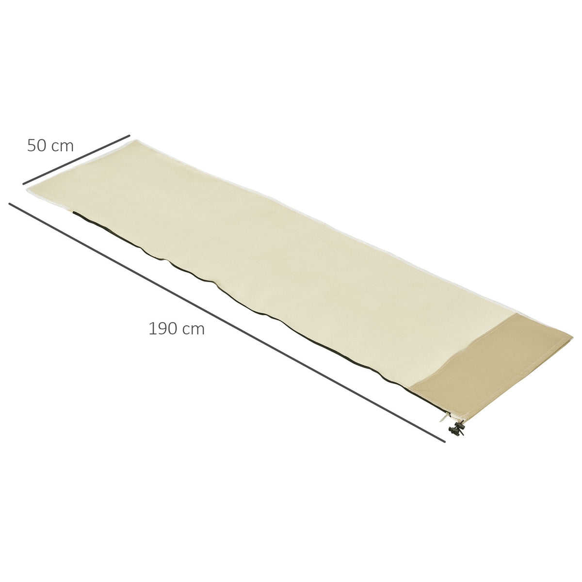 Parasol protective cover up to Ø300cm cover with zipper, Oxford fabric, beige + coffee, Ø30x190cm