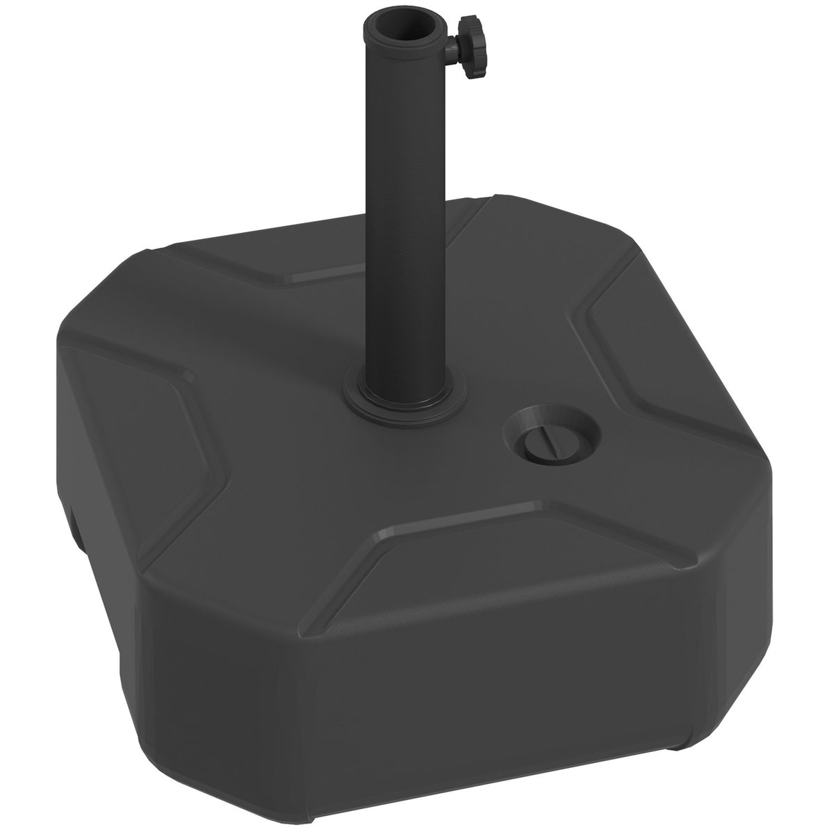 Parasol stand can be filled up to 25 kg, umbrella stand, square umbrella holder, umbrella weight, stand for parasol 38/48 mm tube diameter, for balcony, terrace, garden, black |