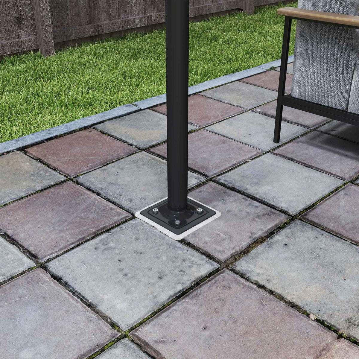 Parasol stand made of concrete, cantilever umbrella stand, square umbrella holder, stand for cantilever umbrella 113/92 mm, umbrella weight for balcony, terrace, garden, dark gray
