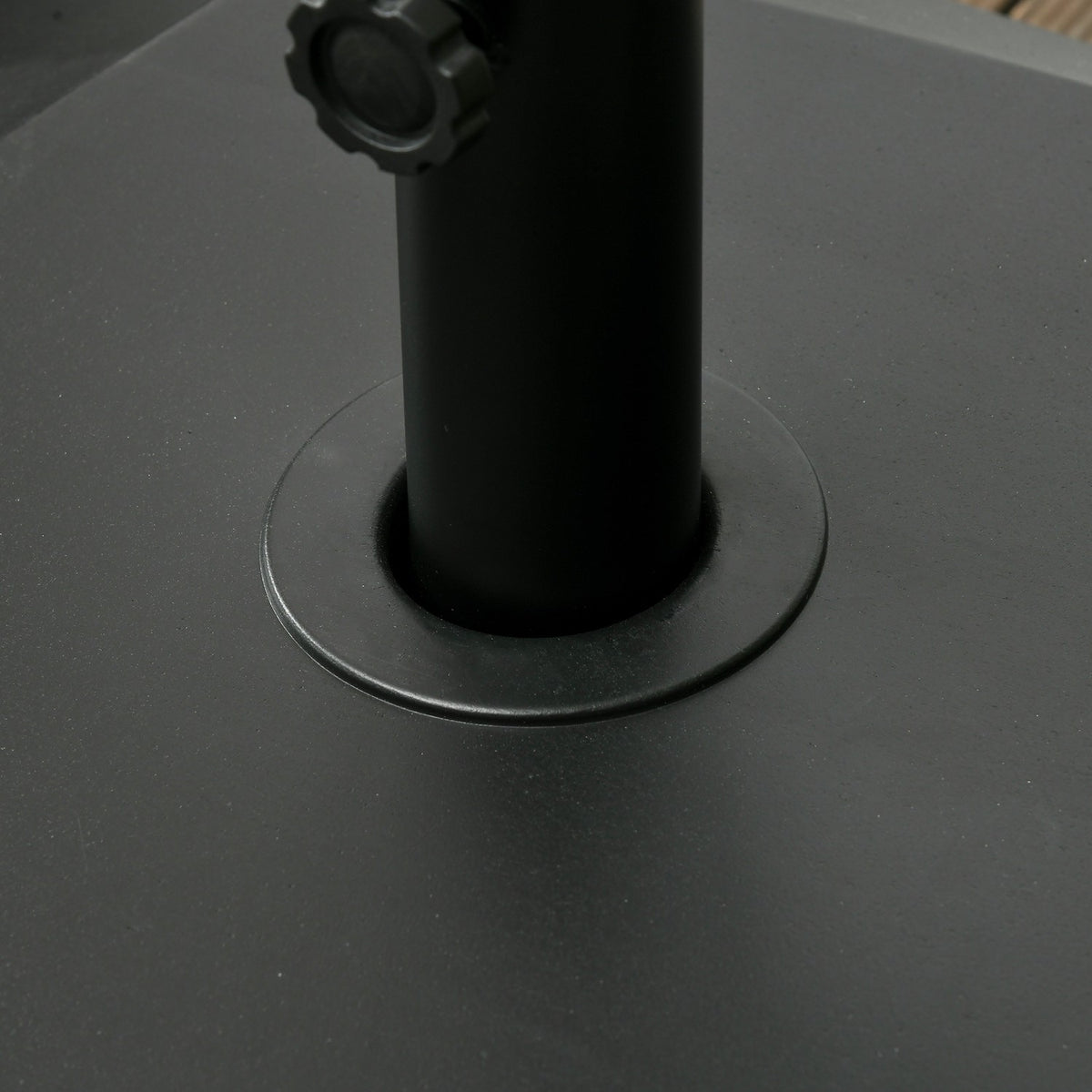 Parasol stand with wheels for Ø38/48mm poles, 43kg water or 60kg sand, stable metal stand for garden & terrace