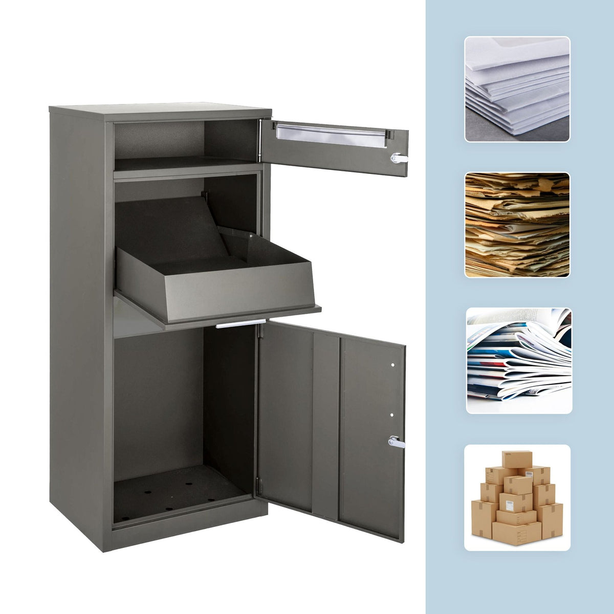 Parcel Letterbox with Secure Lockable Compartments