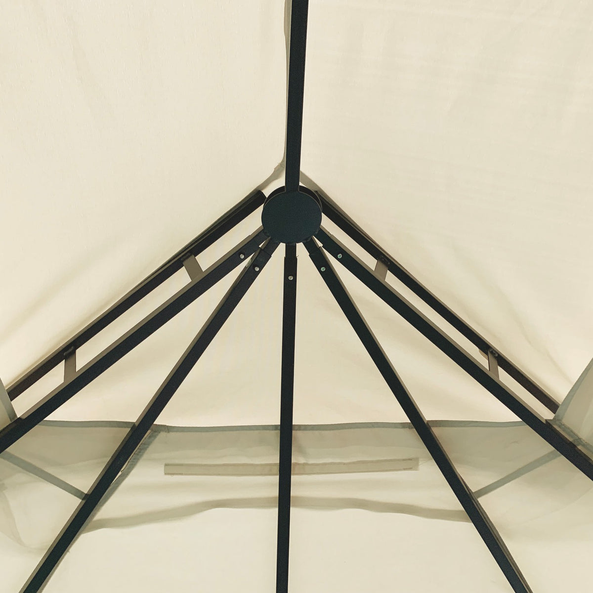 Party Tent 3.65X3M Double Roof Mosquito Net Metal Black Beige