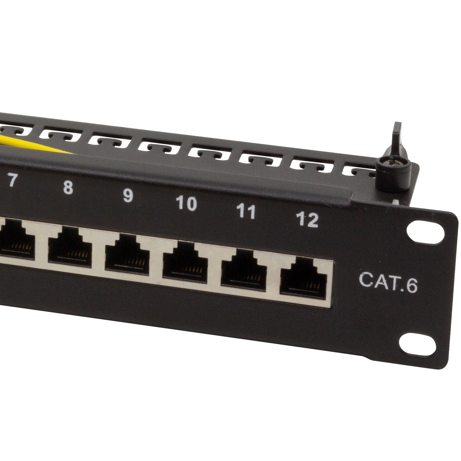 Patch panel 12-port Cat6 for 10" rack U1 Black