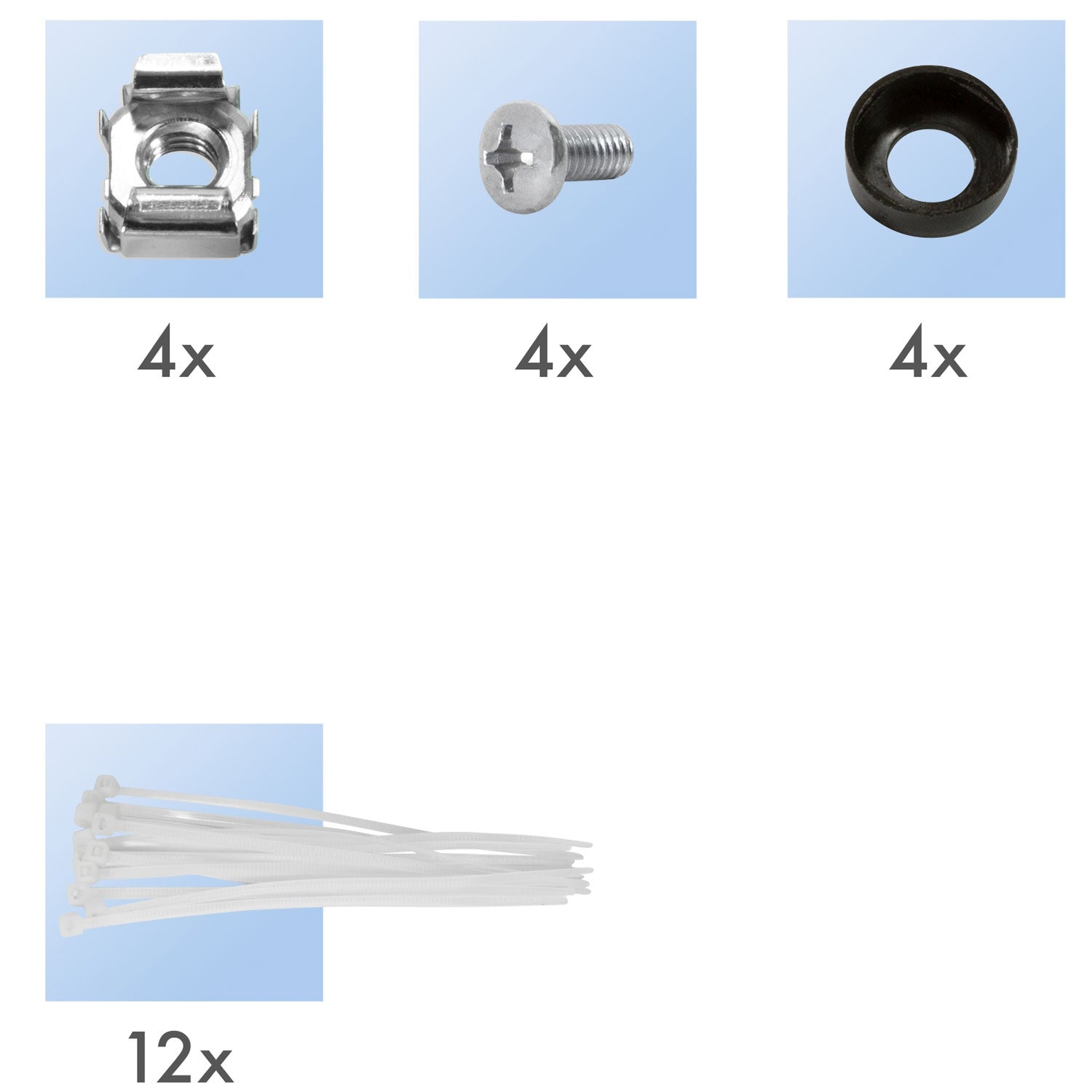 Patch panel 16-ports Cat6 for 19" rack U1 Black