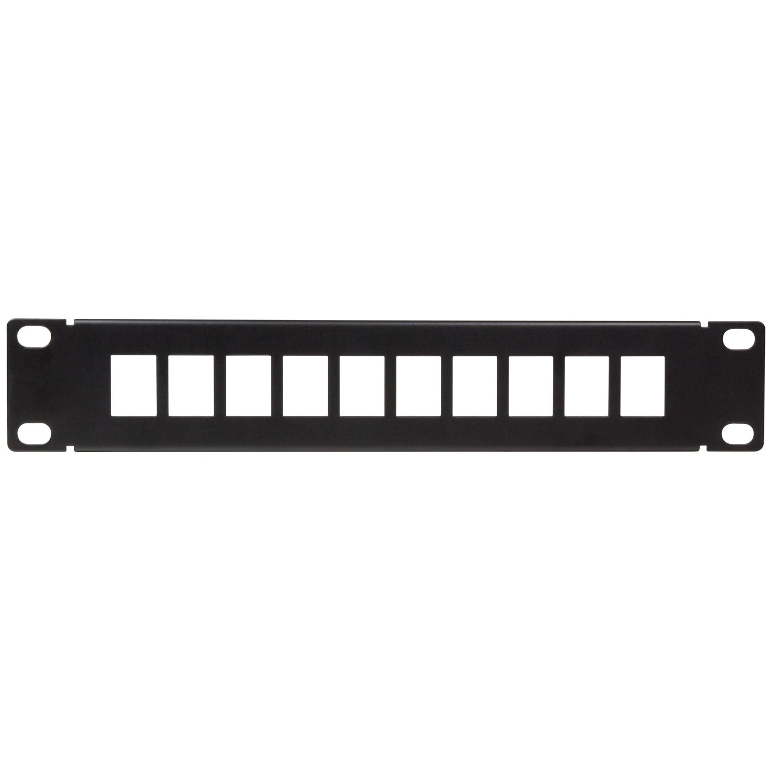 Patch panel for 10 Keystone sockets for 10" rack U1 Black
