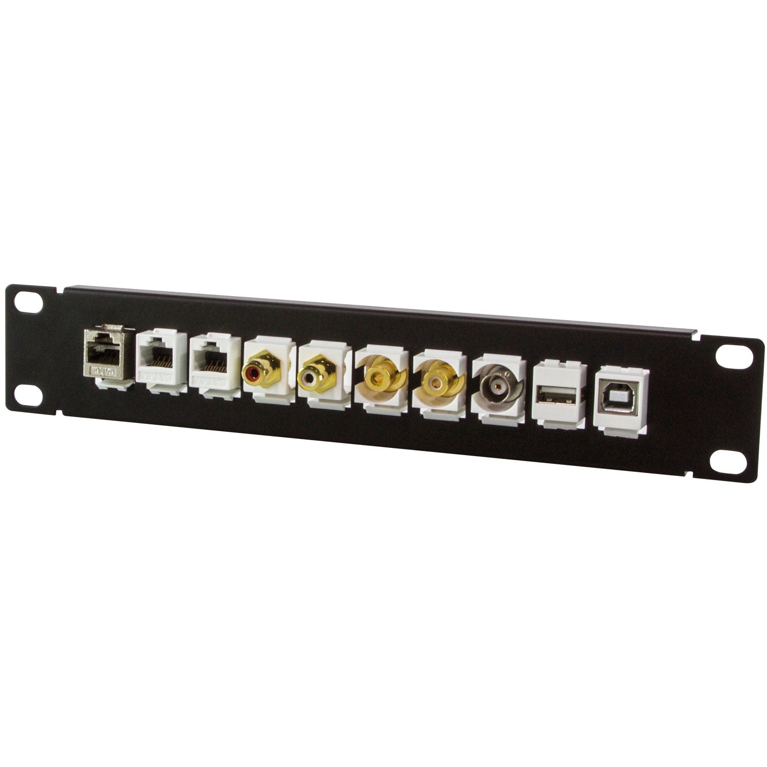 Patch panel for 10 Keystone sockets for 10" rack U1 Black