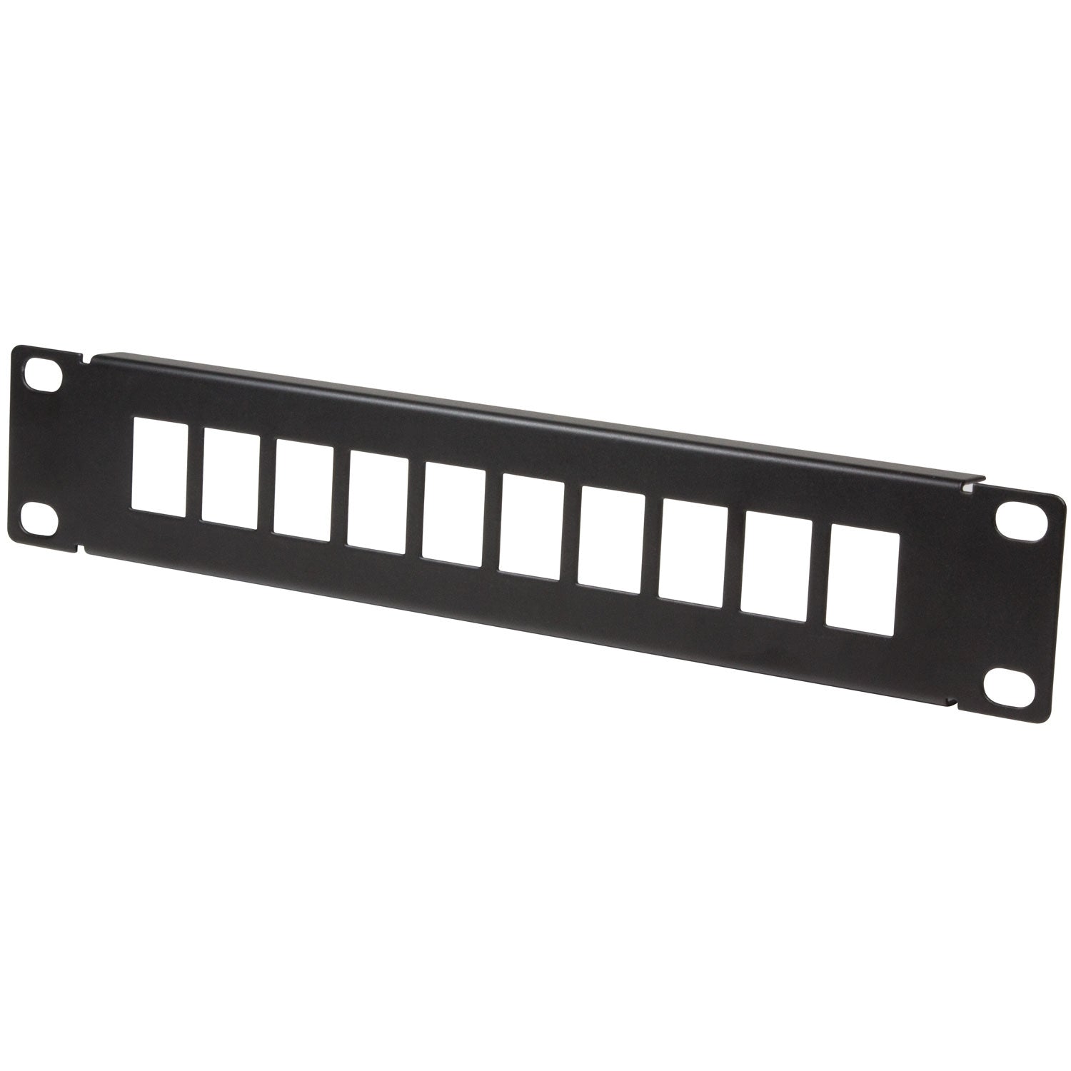 Patch panel for 10 Keystone sockets for 10" rack U1 Black