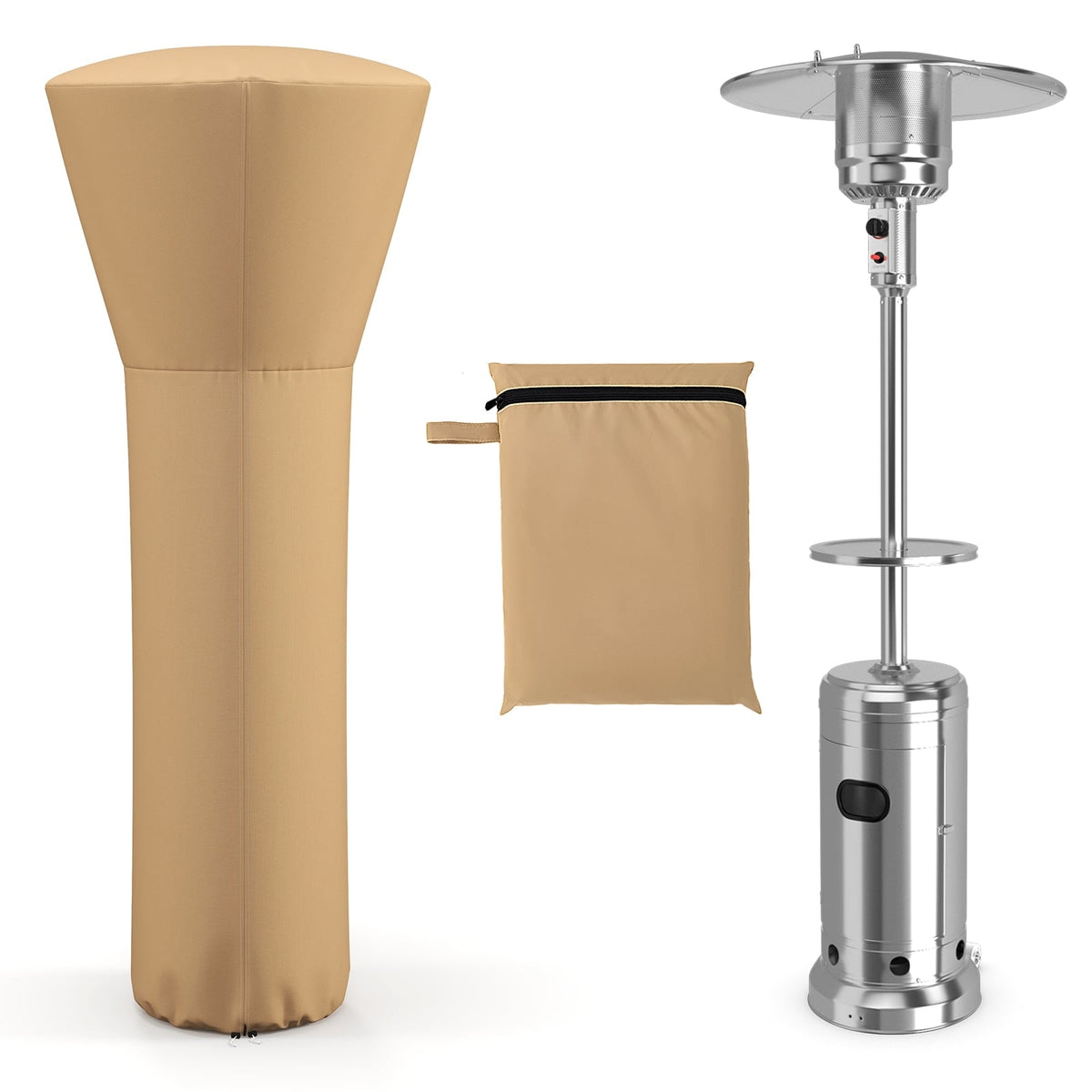 Patio Heater Cover, Weatherproof Oxford Fabric, Beige