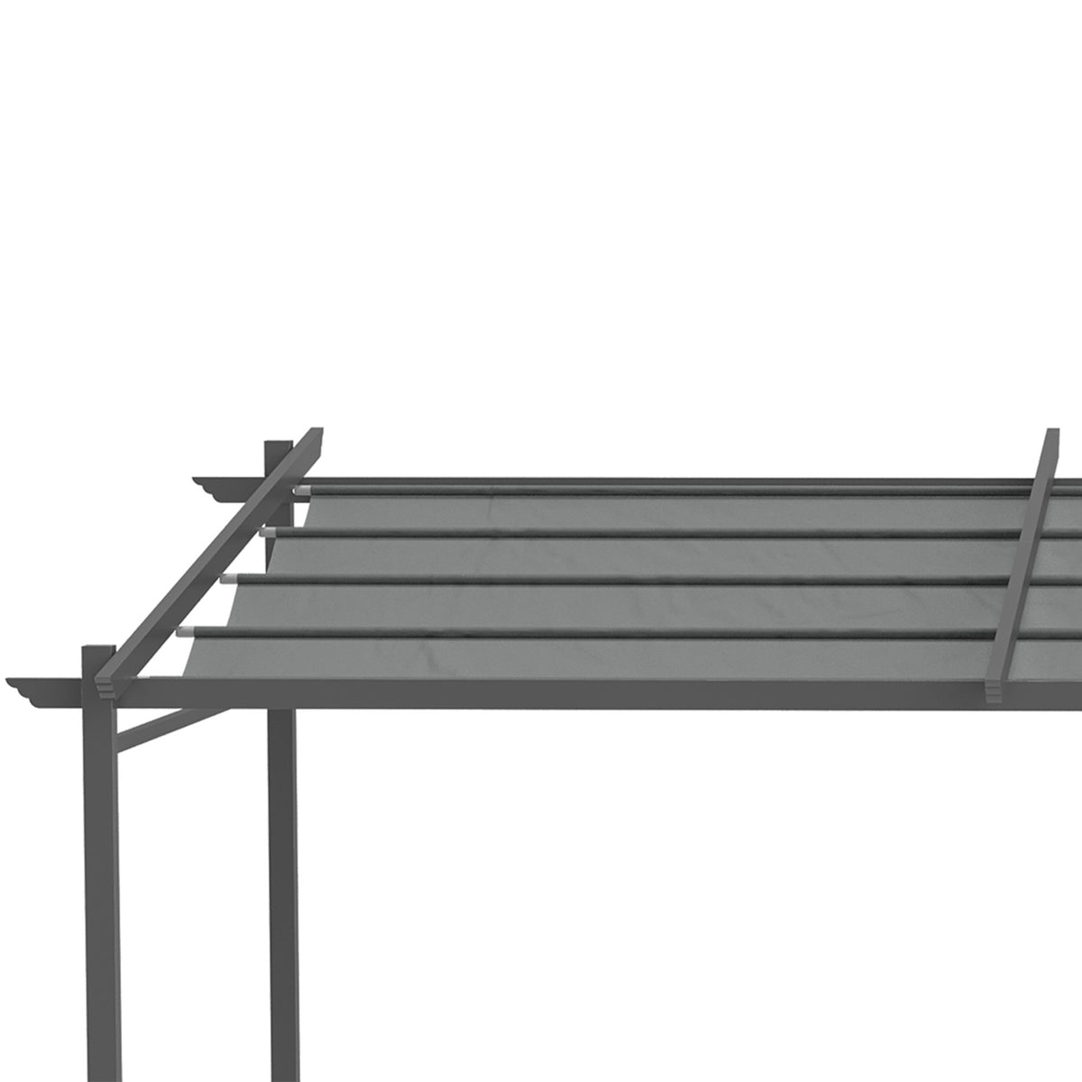 Patio Roof Pergola Approx. 4x3m Patio Roofing Garden Pavilion Aluminum, Wall Mounted, Garden Pavilion with Adjustable Roof, UV Protection, Sun Protection for Patio and Garden, Dark Gray