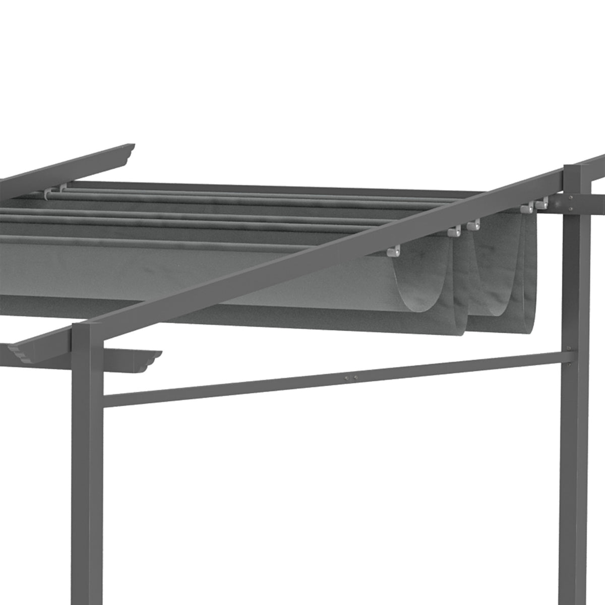 Patio Roof Pergola Approx. 4x3m Patio Roofing Garden Pavilion Aluminum, Wall Mounted, Garden Pavilion with Adjustable Roof, UV Protection, Sun Protection for Patio and Garden, Dark Gray
