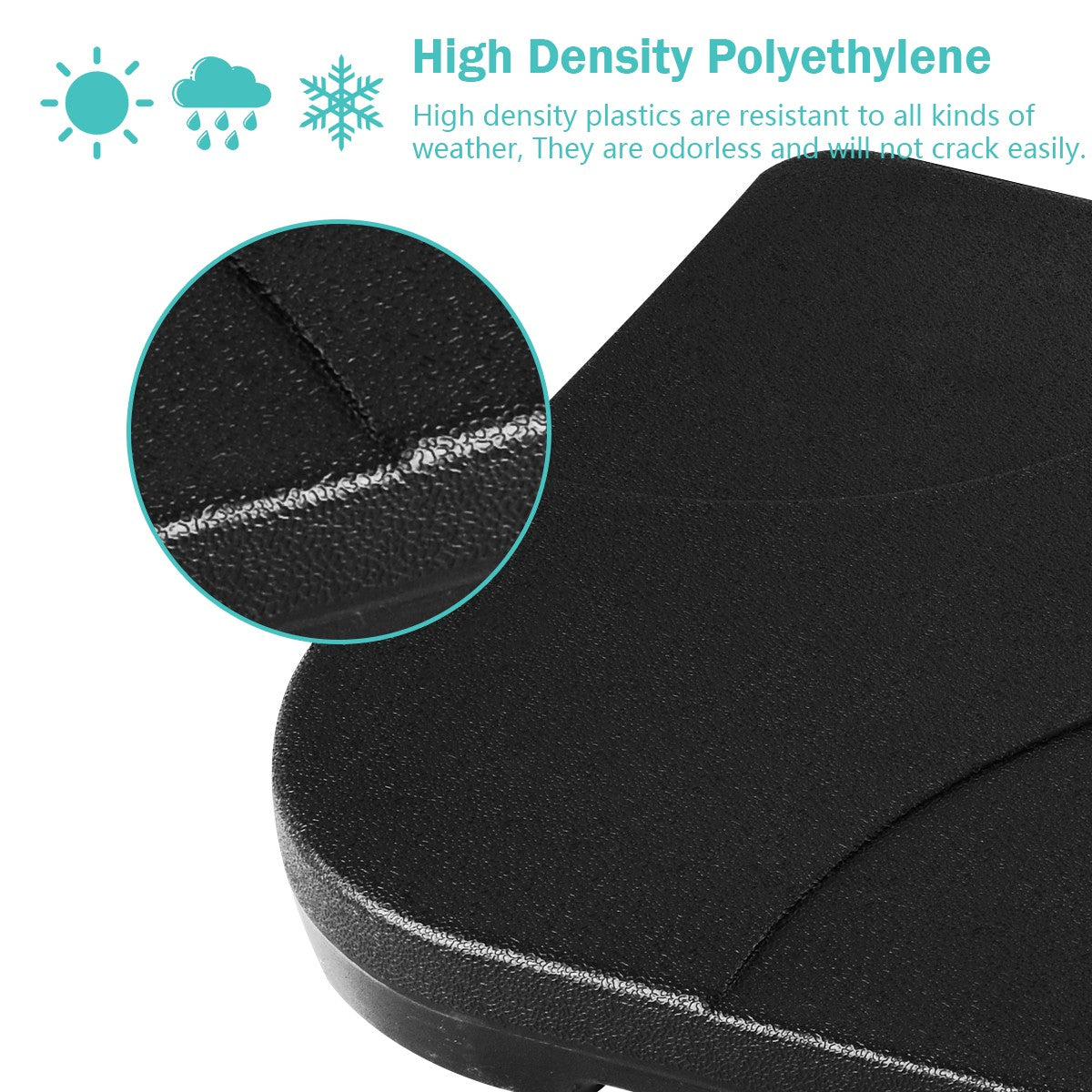 Patio Umbrella Base, Fillable Water or Sand, HDPE Black