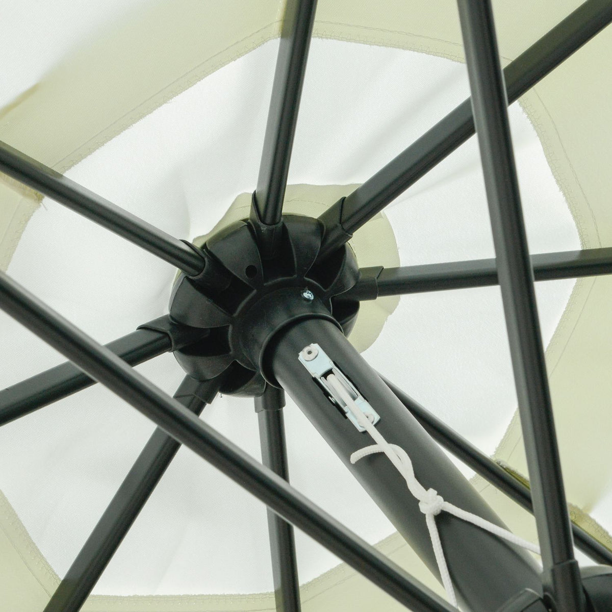 Patio Umbrella Market Umbrella Ø2.66M, Uv Protection 50+, 8 Ribs, Adjustable, Beige