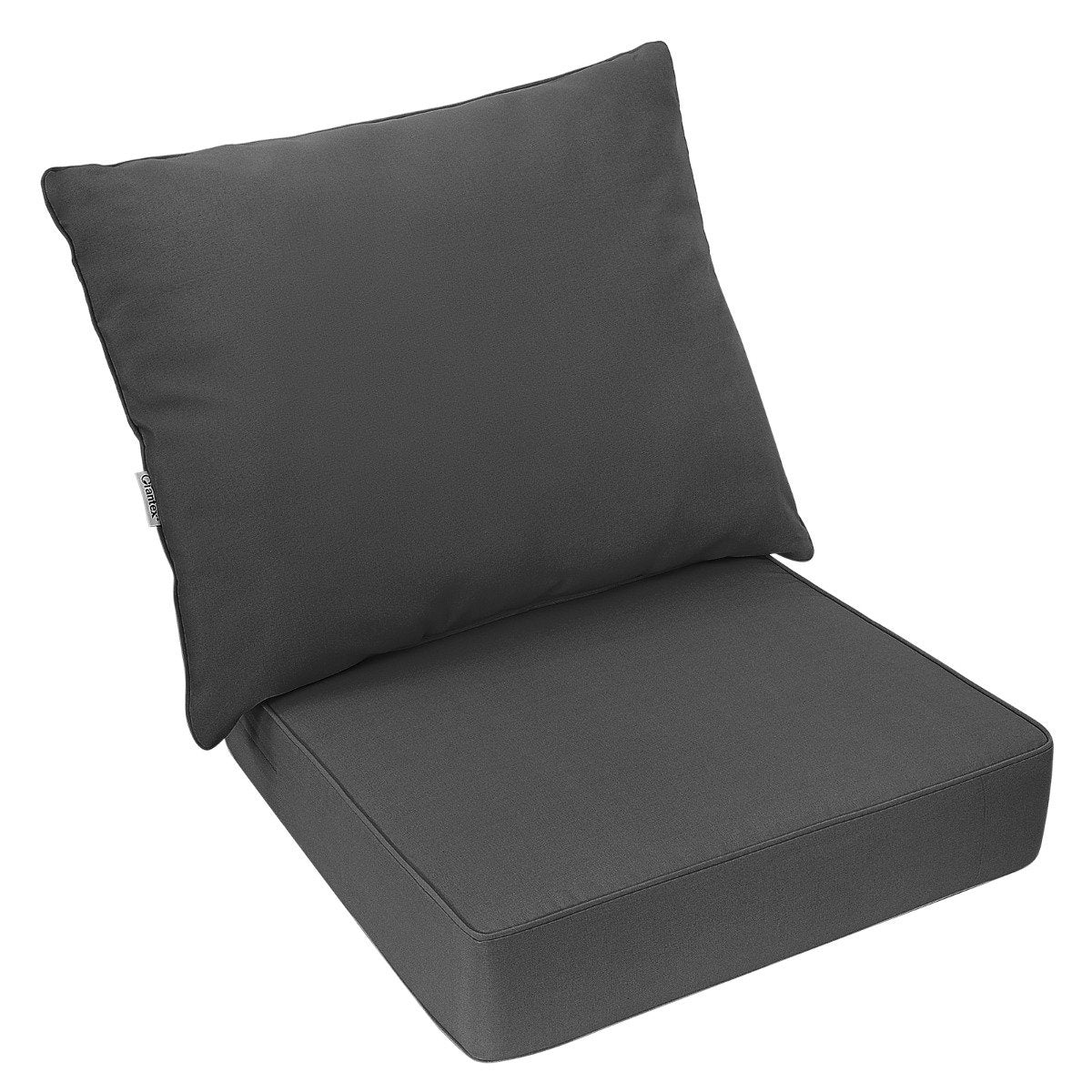 Patio cushion set with non-slip rope straps & thick seat cushion & back cushion grey