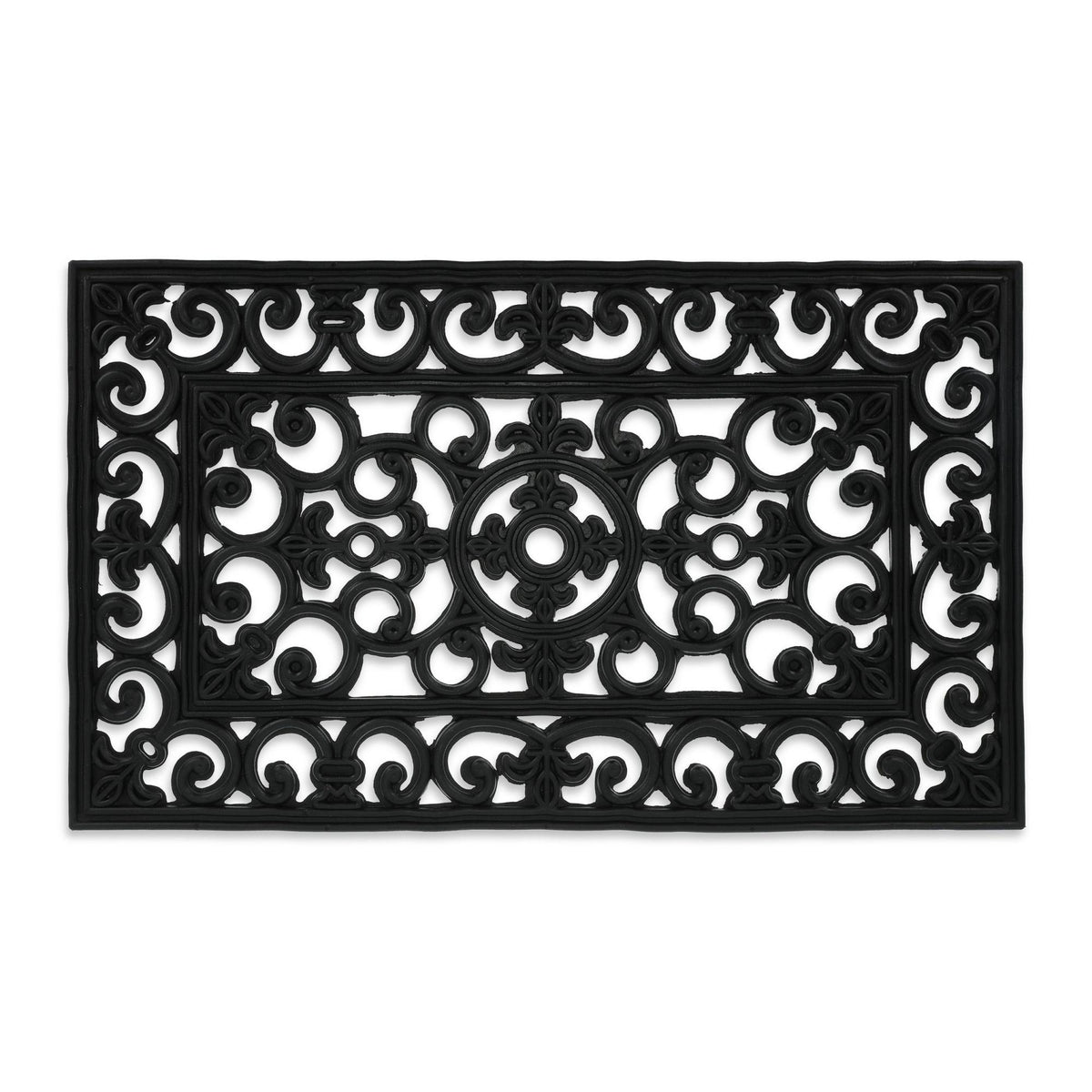 Patterned, rubber door mat