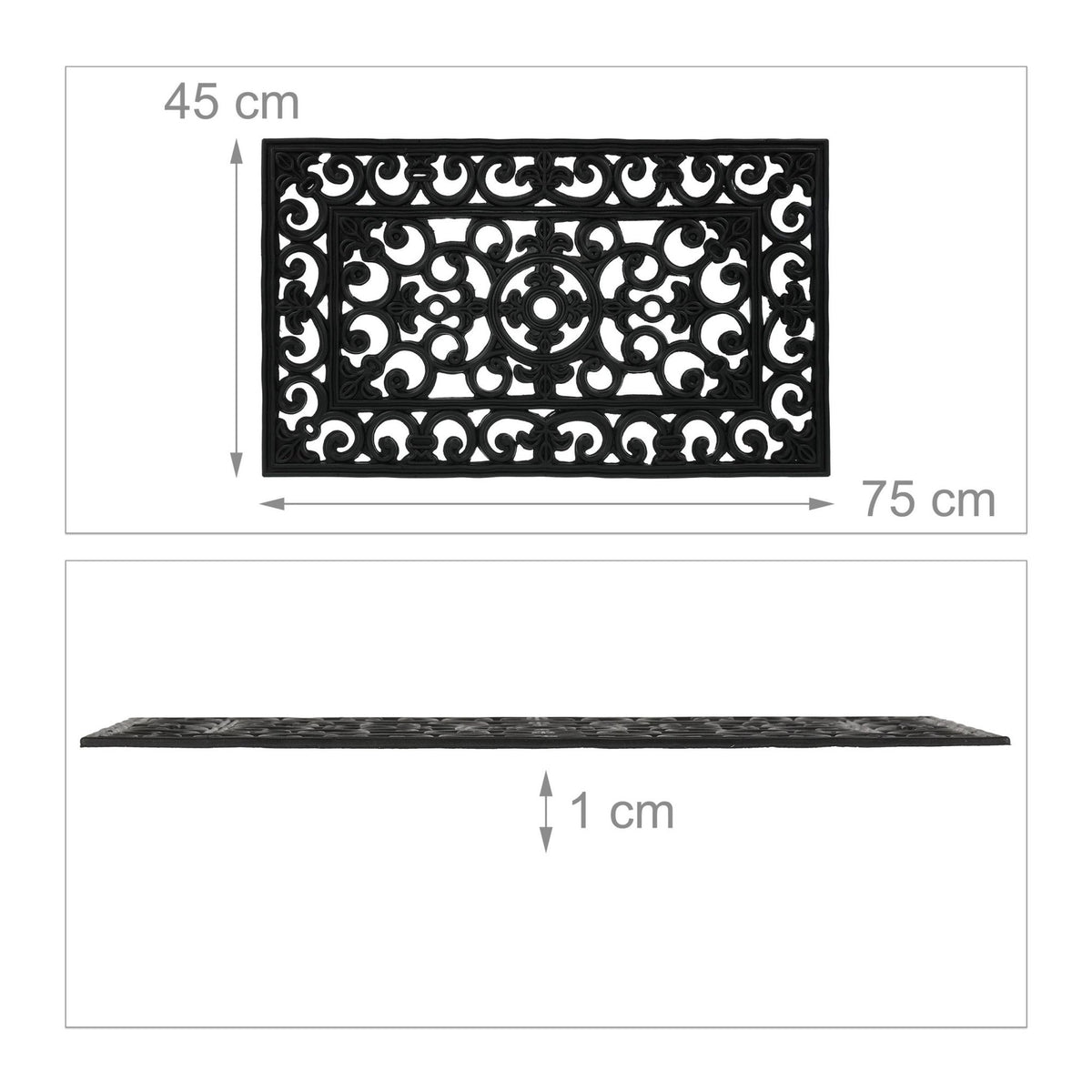 Patterned, rubber door mat