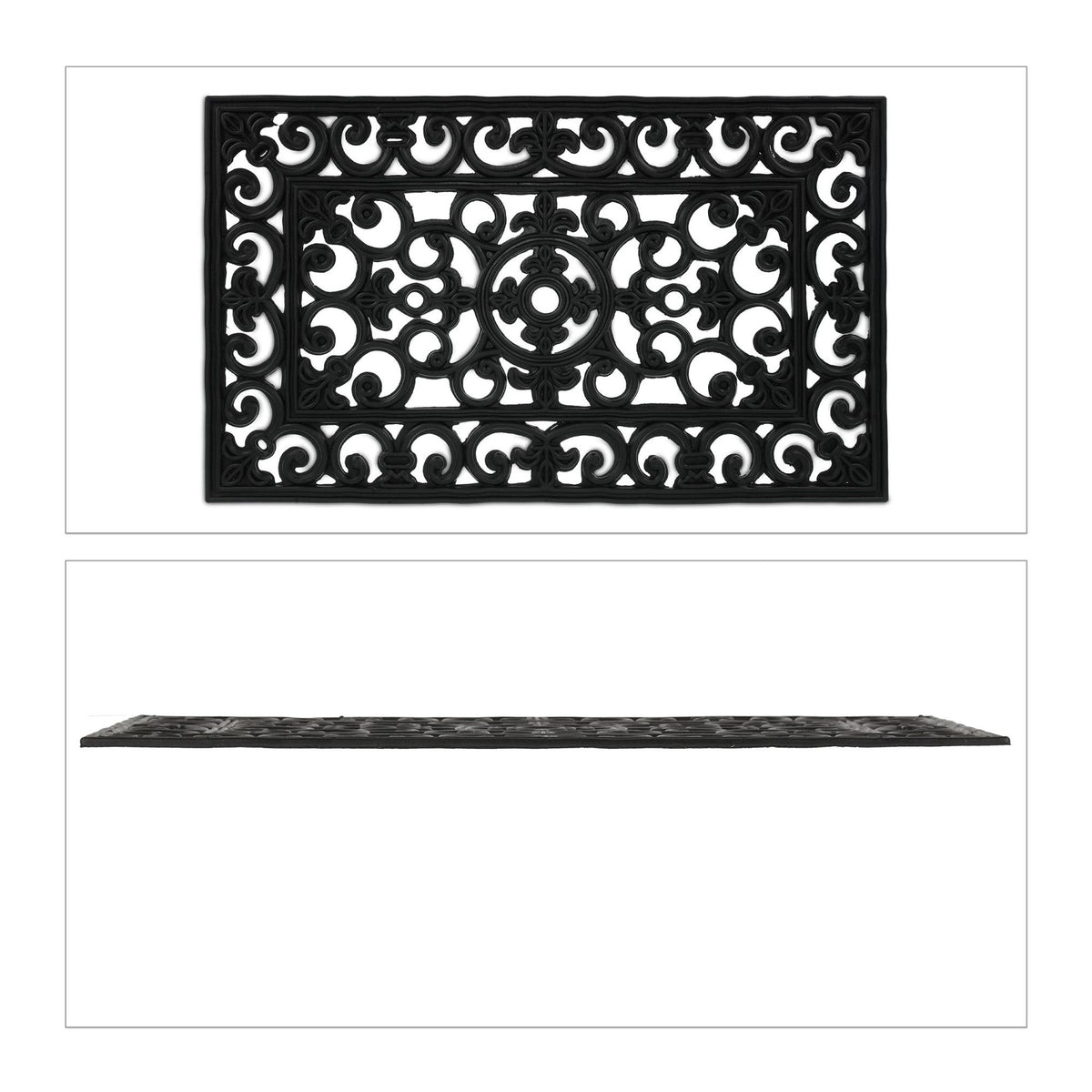 Patterned, rubber door mat