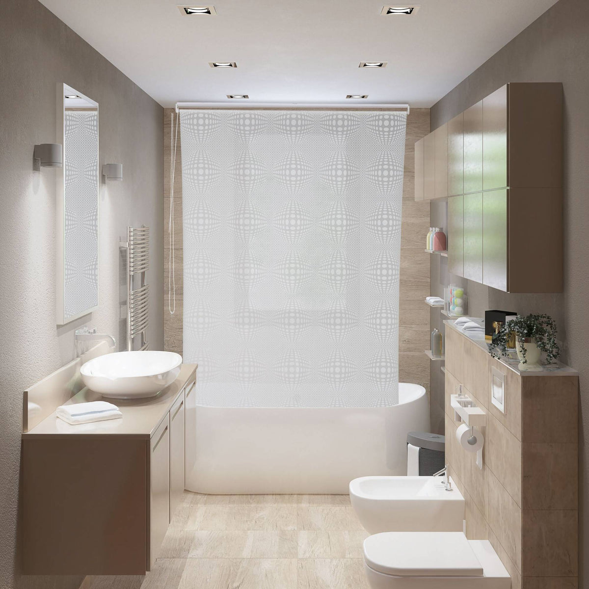 Patterned shower curtain