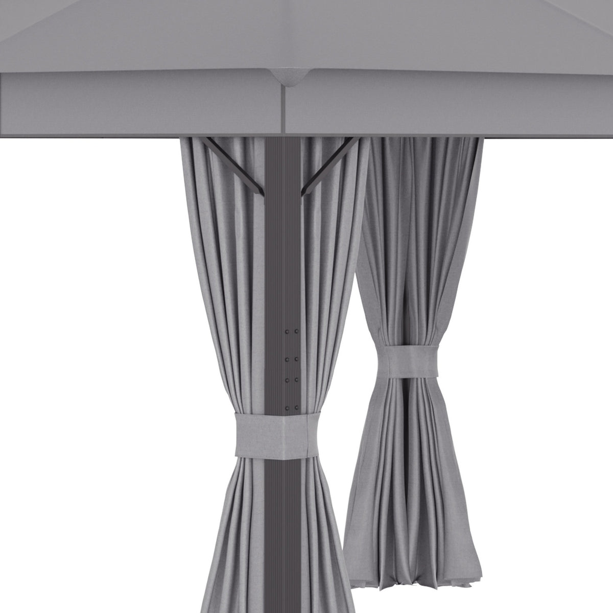Pavilion Garden Pavilion 4 X 3 M Garden Tent Marquee Party Tent With 4 X Side Panels Aluminum Polyester Grey