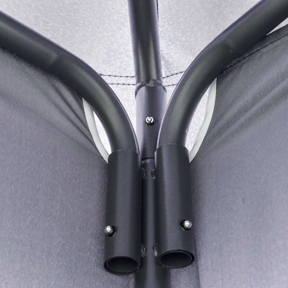 Pavilion Party Tent Double Roof 3.45X3.45X2.68M Metal Polyester Gray