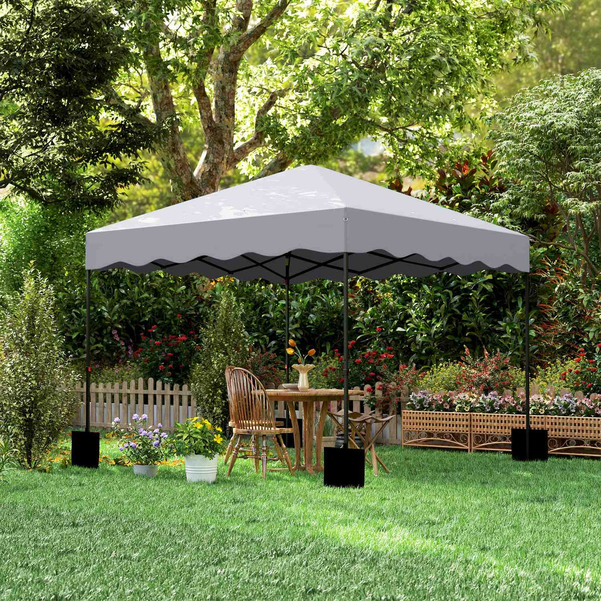 Pavilion approx. 3x3m, water-repellent, stable, winter-proof pop-up folding pavilion with UV protection 50+, foldable party tent, garden tent with roll-up bag, garden pavilion for camping, garden, light gray