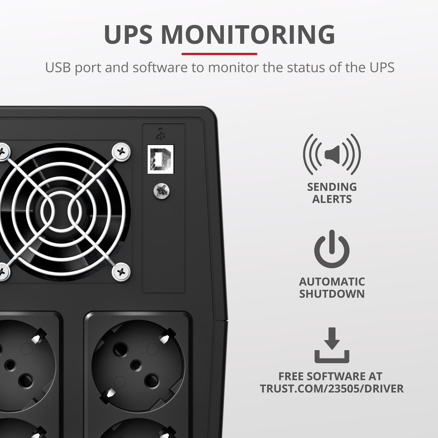 Paxxon 1500VA UPS 4 sockets Schuko