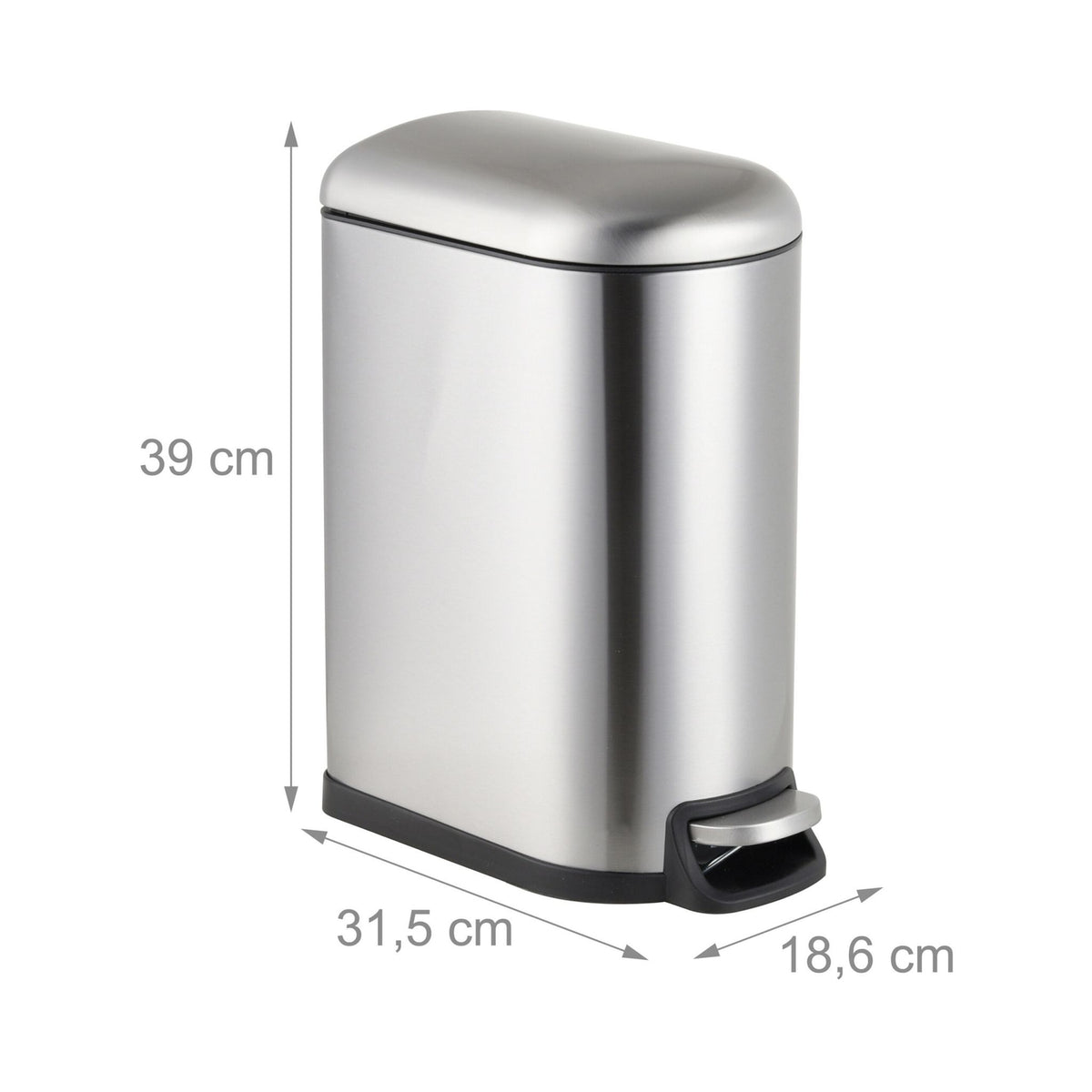 Pedal Bin, 10L Metal, Soft-Close Lid