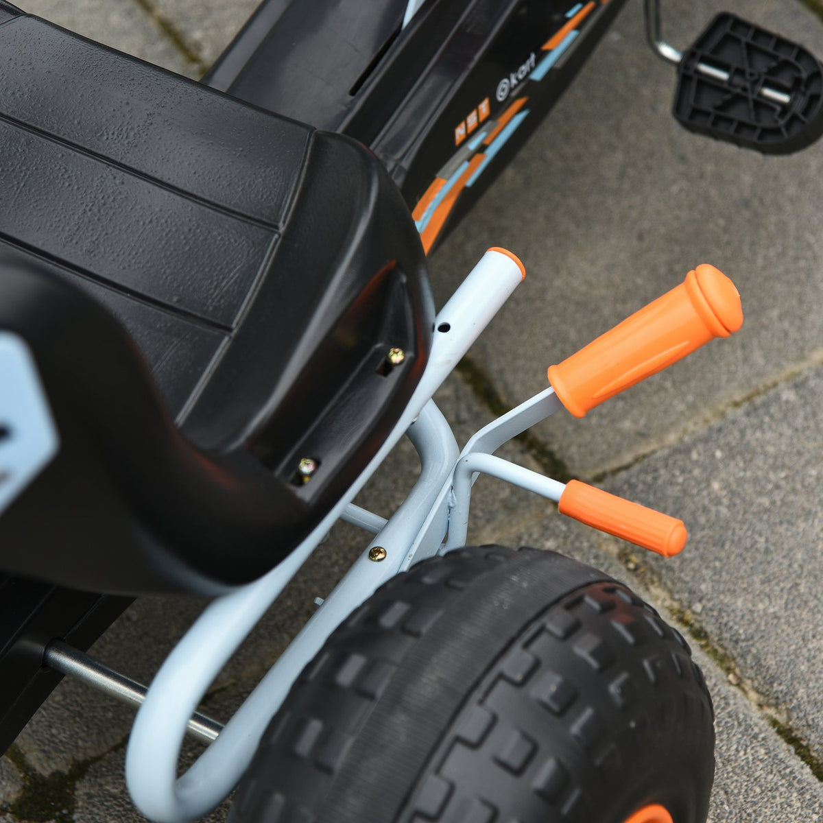 Pedal go-kart pedal vehicle from 3 years with adjustable seat, steel, light blue, 97x66x59cm