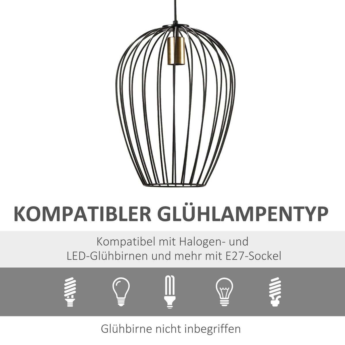 Pendant Light, Modern Hanging Light For Office, Living Room, Dining Room, Metal, Black, Ø26 X 130 Cm