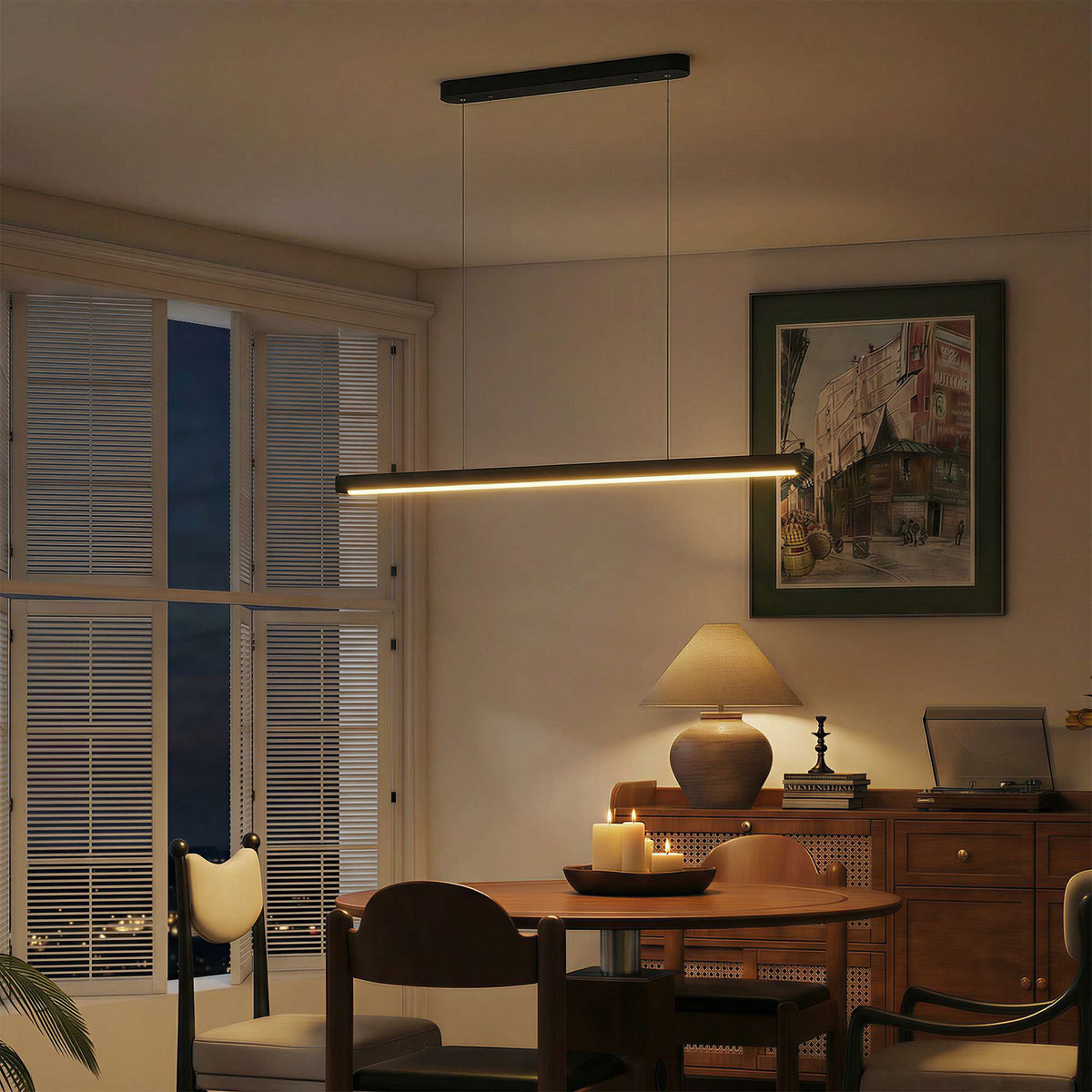 Pendant Light with Remote, Dimmable, Adjustable Color Temp