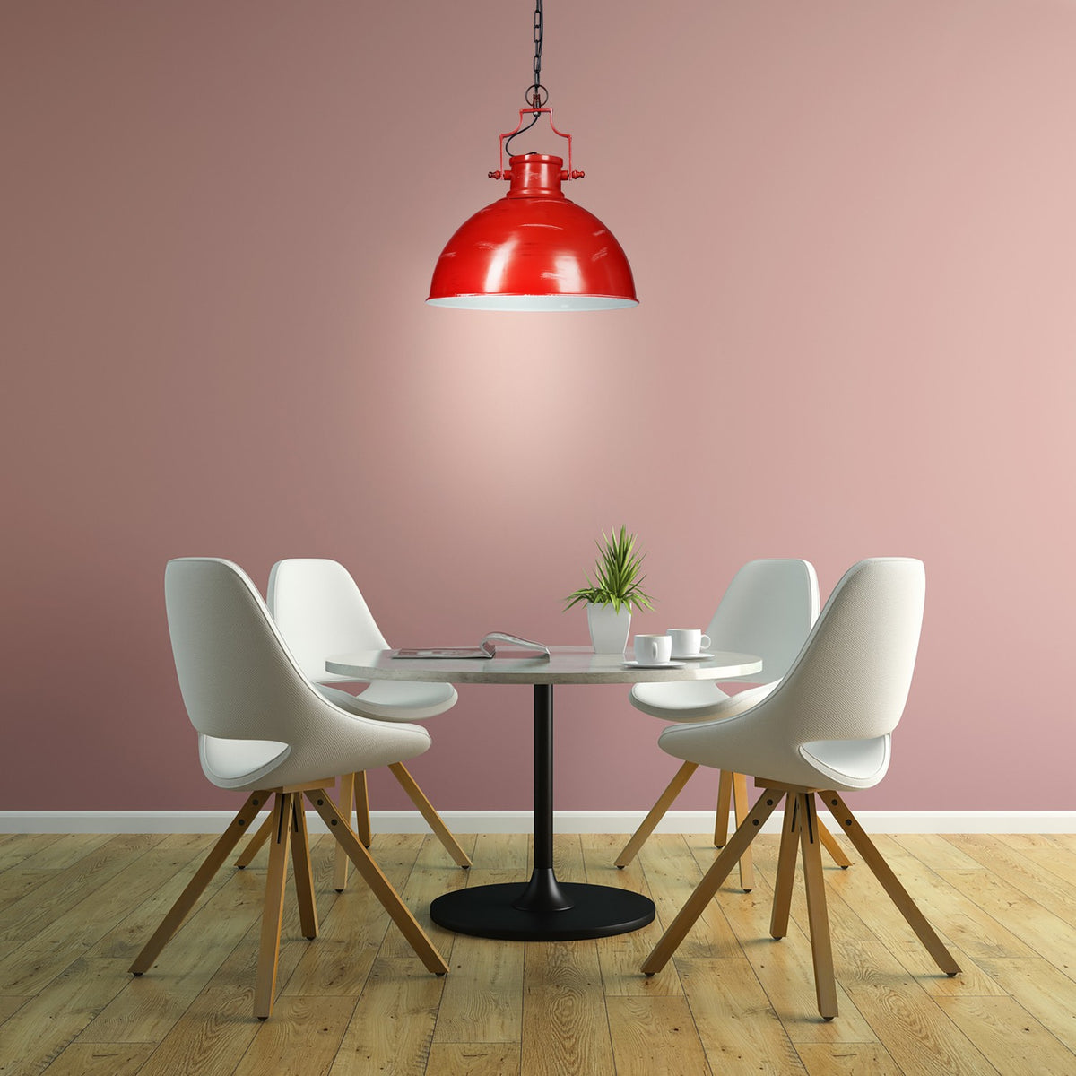Pendant lamp industrial style red