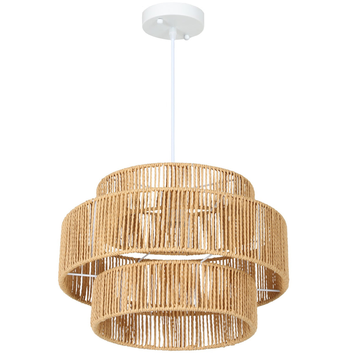 Pendant light hanging lamp with E27 socket, boho style, hanging light ceiling lamp with lampshade made of hemp rope for kitchen, dining room, light brown |