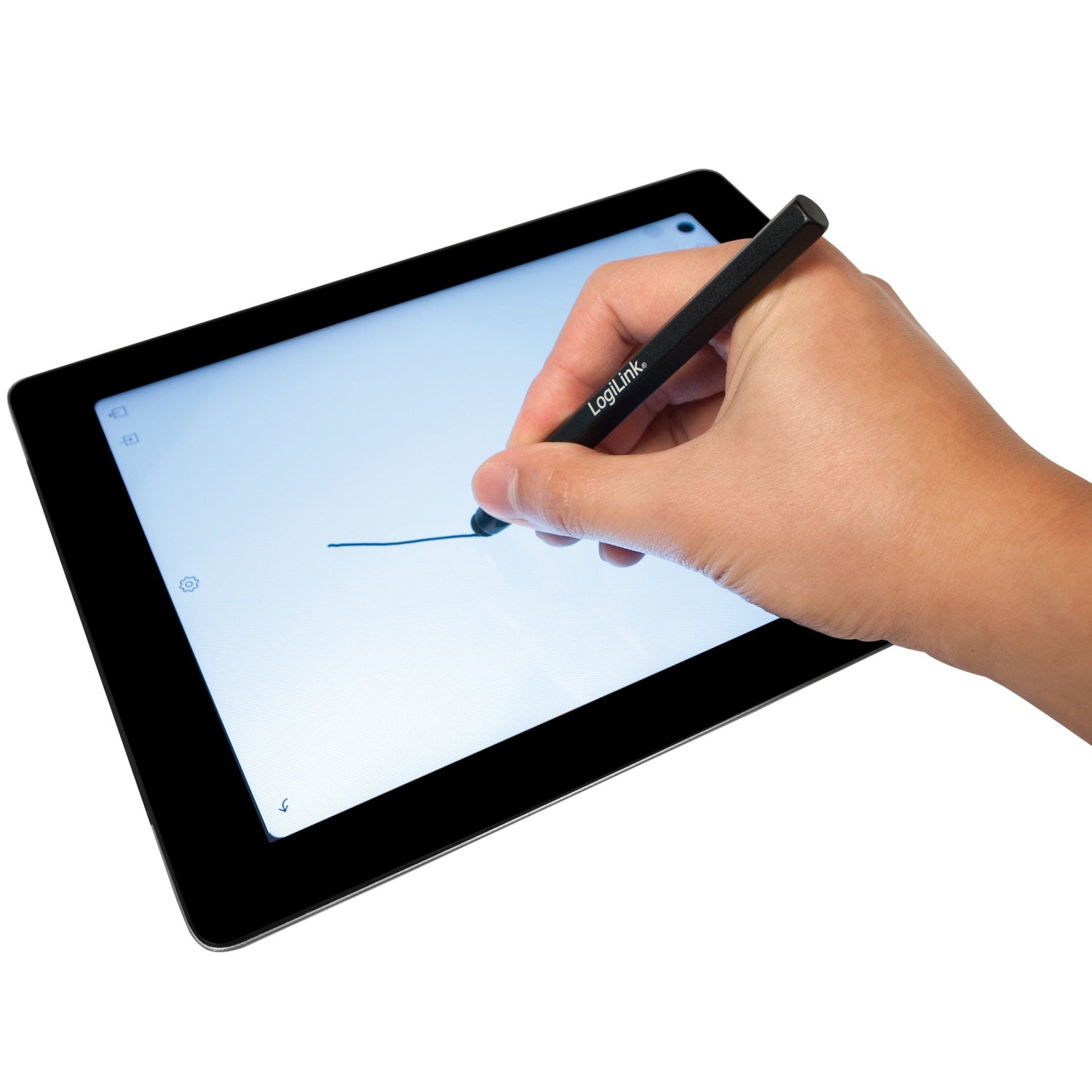 Pen for touchscreen. Made of aluminium. Black
