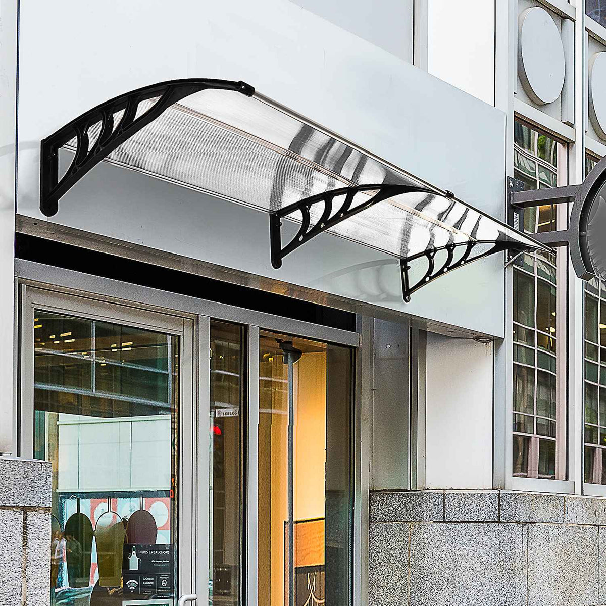 Pent Canopy Canopy For Front Door 75X195X23 Cm Canopy 5Mm Polycarbonate Sun Protection Rain Protection For Outside Aluminum Transparent