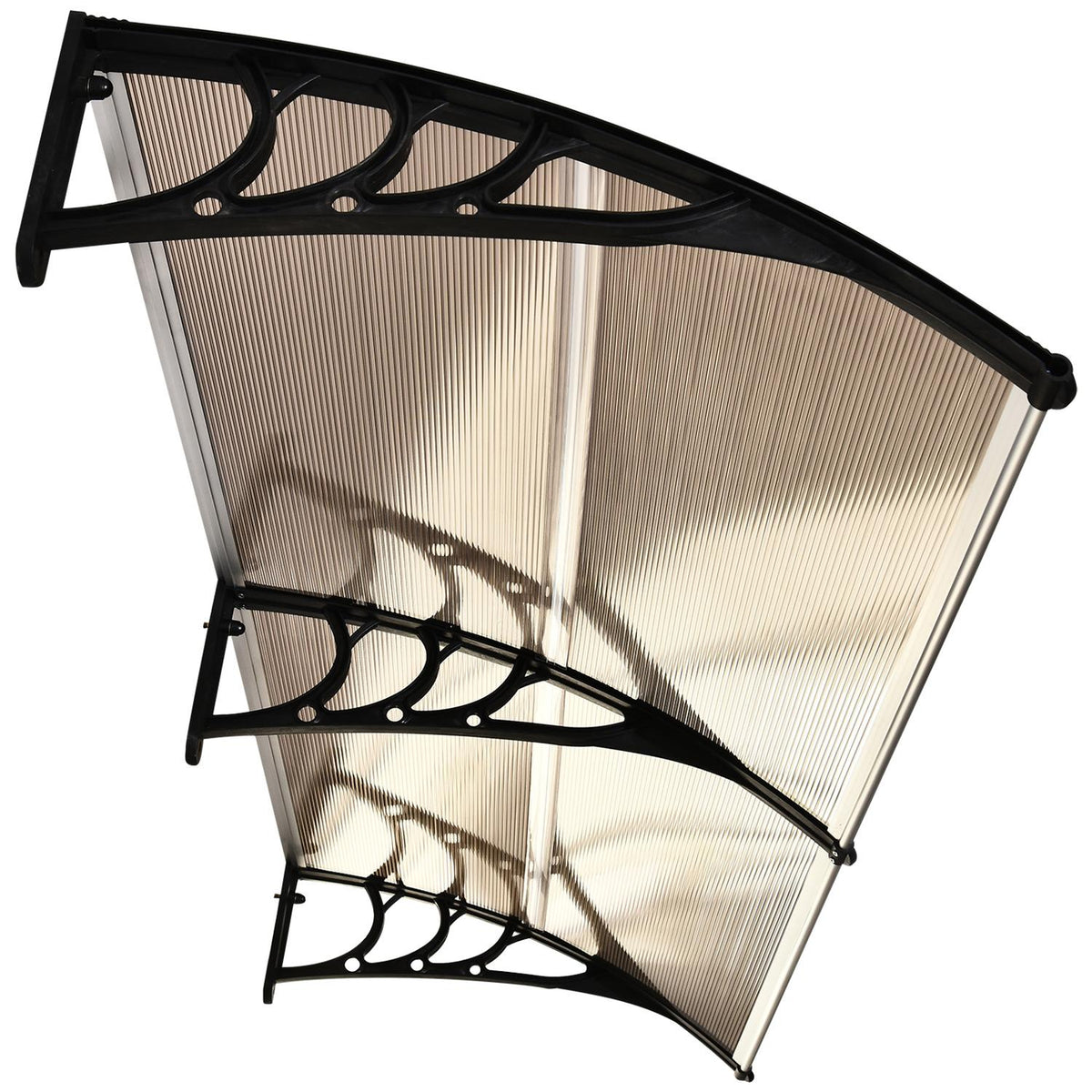 Pent Canopy Canopy For Front Door, Polycarbonate Canopy, Sun Protection, Rain Protection, Brown, 75X195X23Cm