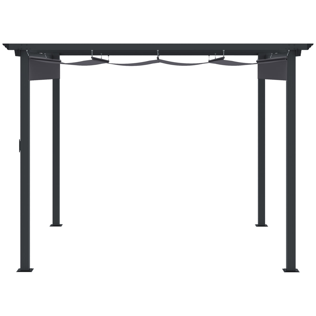 Pergola 2.95 X 2.95 M Gazebo Patio Canopy With Sliding Roof Aluminum Polyester Gray