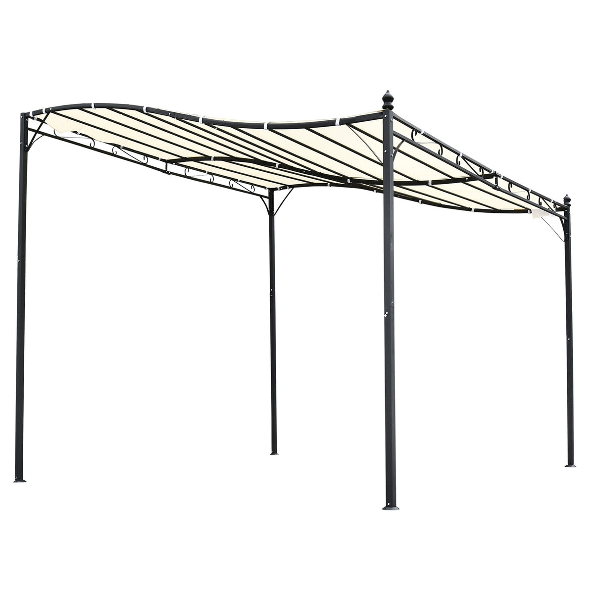 Pergola Garden Gazebo Canopy Tent Metal, Cream, 297X297Cm