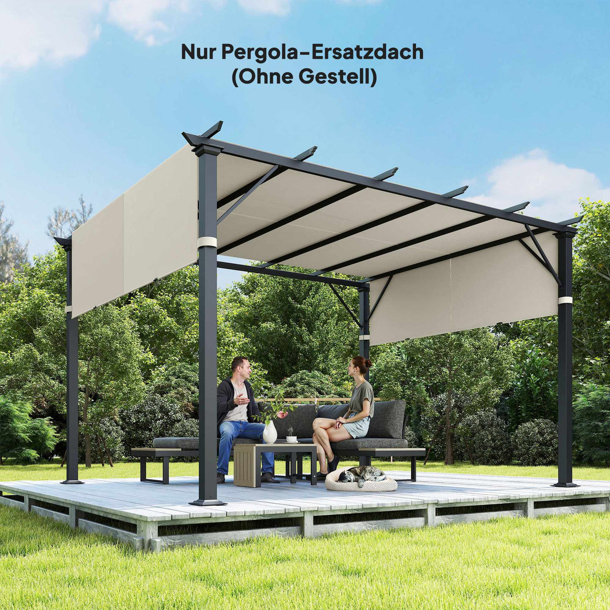 Pergola Replacement Canopy, UV Protection, 3x3m, Cream