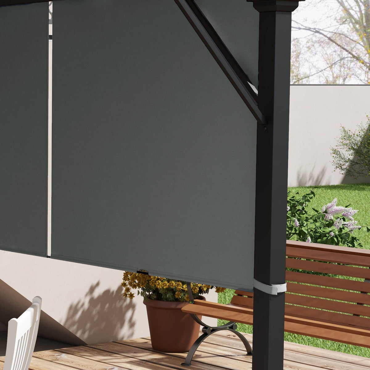 Pergola Replacement Canopy, UV Protection, 3x3m, Dark Grey