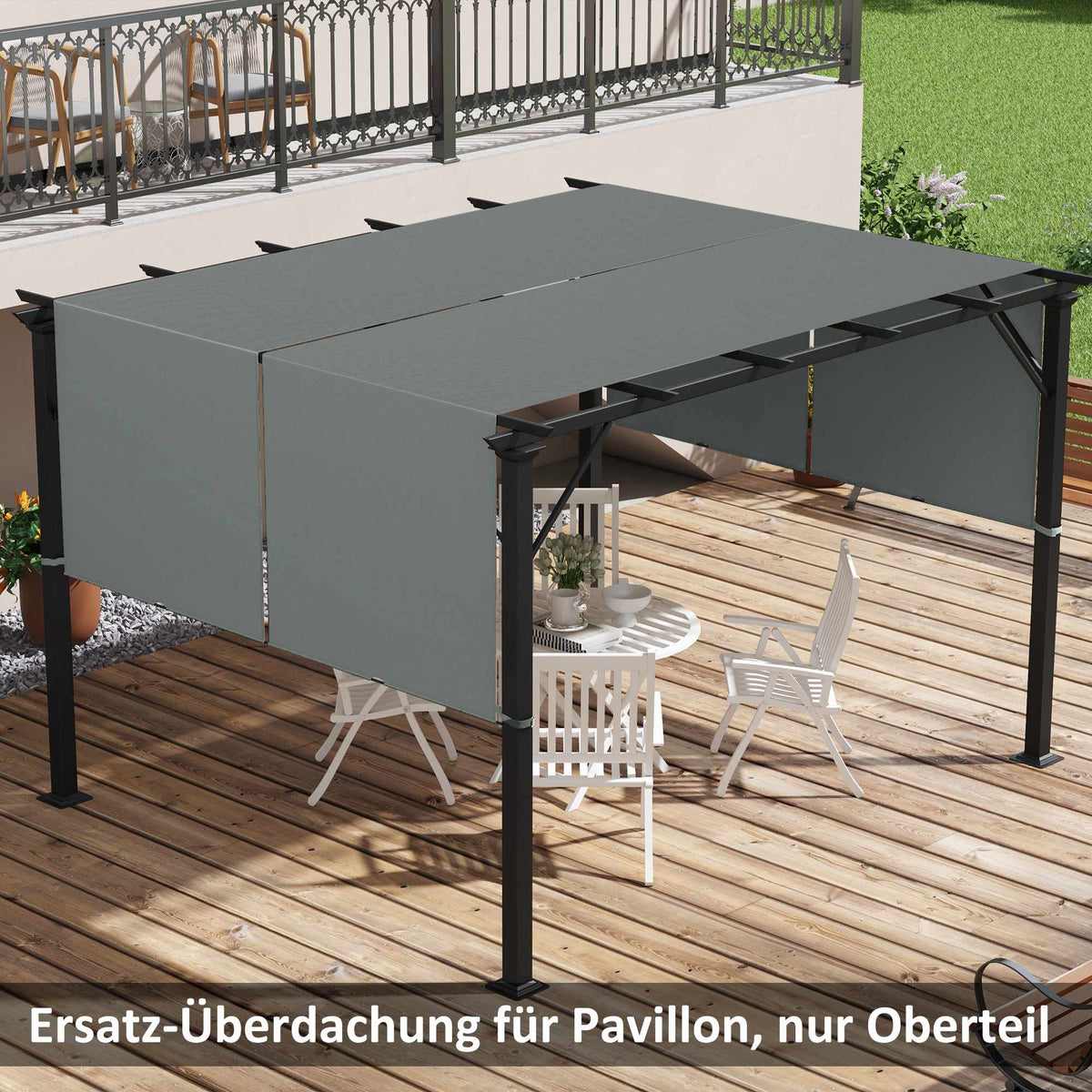 Pergola Replacement Canopy, UV Protection, 3x3m, Dark Grey