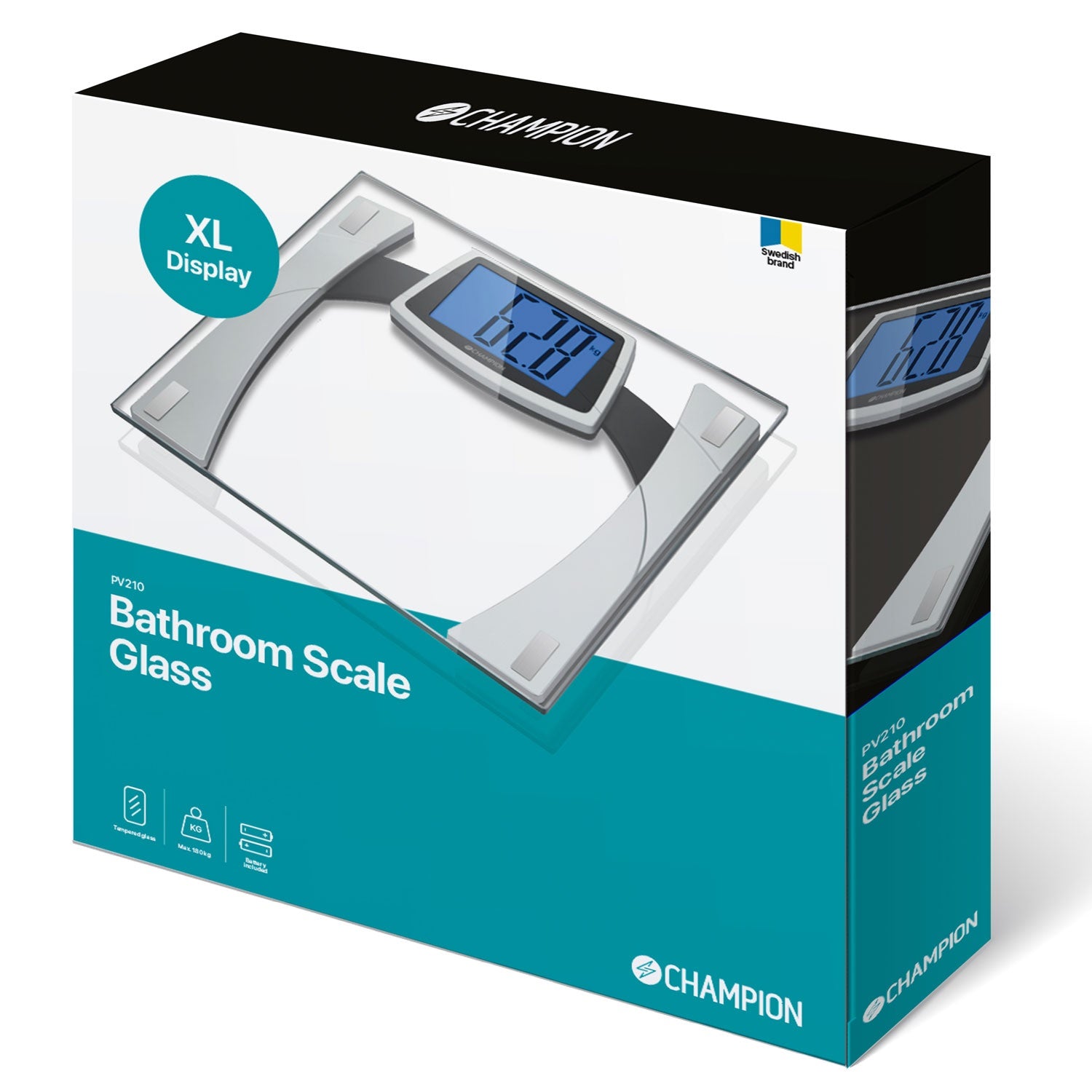 Personal scale XL Display Glass PV210 Silver/Black